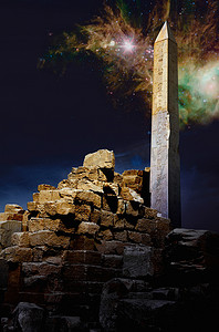 埃及元素摄影照片_卢克索的魔法之夜（这张图片的元素由 NASA 提供）
