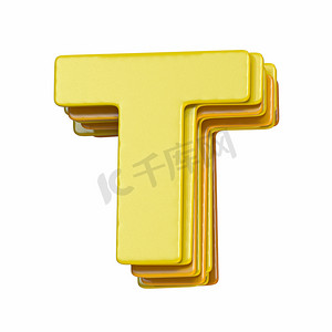 黄色字体字母 T 3d