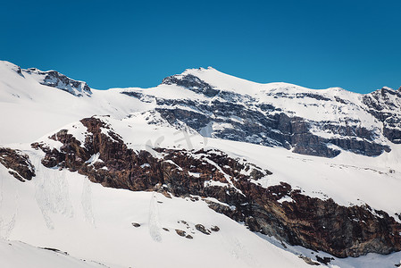 瑞士采尔马特山冰川自然景观景观。