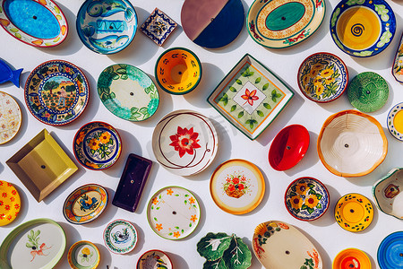 彩色葡萄牙陶瓷、当地工艺品的收藏