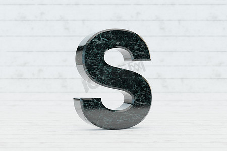 S大写字母摄影照片_大理石 3d 字母 S 大写。