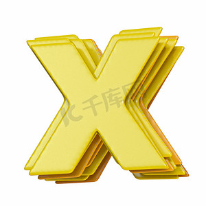 黄色字体字母 X 3d