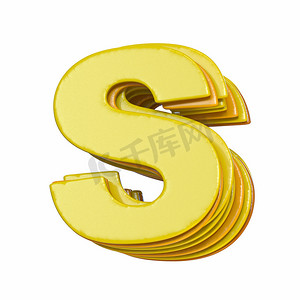 黄色字体 Letter S 3D