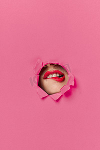 女性嘴唇粉红色海报魅力生活方式时尚