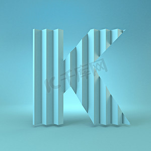 冷蓝色字体字母 K 3d