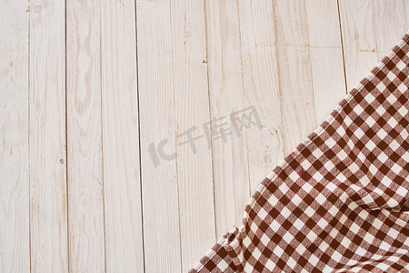 木桌纹理装饰厨房顶视图上的桌布