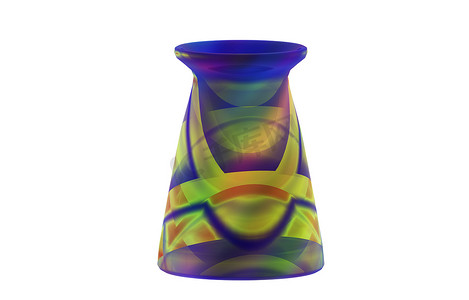 彩色玻璃花瓶作为餐桌装饰