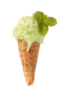 绿色冰淇淋甜筒