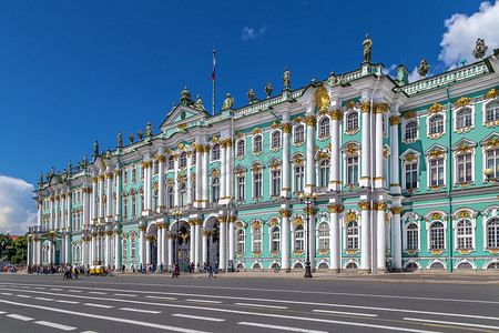 2018俄罗斯世界杯字体设计摄影照片_冬宫，圣彼得堡，俄罗斯