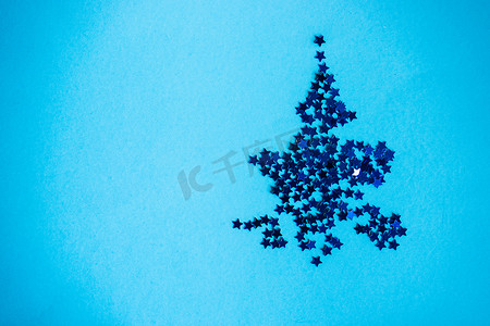 蓝色背景的节日圣诞贺卡概念