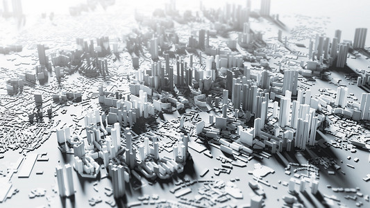 智能城市设计背景 3d 渲染