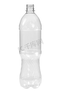 白色背景中新的、干净的、空的塑料瓶