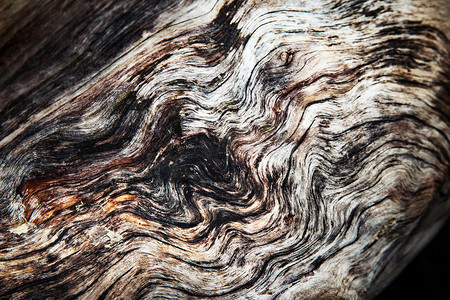 旧木头的抽象波浪表面