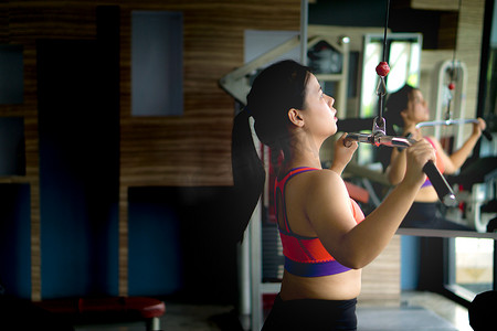 亚洲美女背部锻炼。