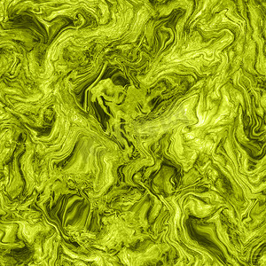 黄绿色大理石漩涡抽象时尚背景。