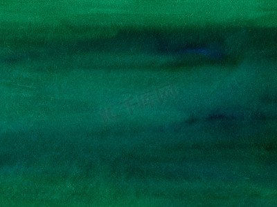 深绿色手绘水彩抽象背景。