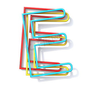 三种基本颜色线字体 Letter E 3D