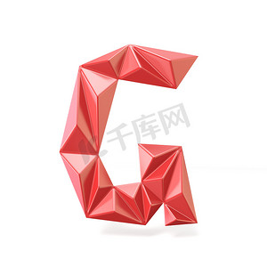 红色现代三角形字体字母 G.3D