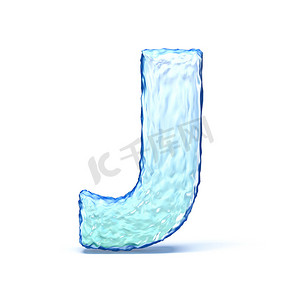 冰晶字体字母 J 3d