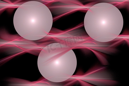 粉色圆点摄影照片_分形图像：粉色气球和波浪。