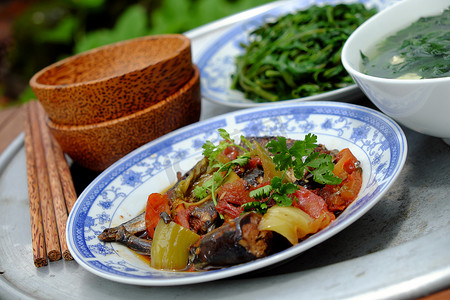 家庭聚餐摄影照片_越南菜, 家庭聚餐, 晚餐时间