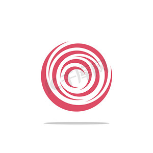 抽象粉红玫瑰标志模板插图设计。