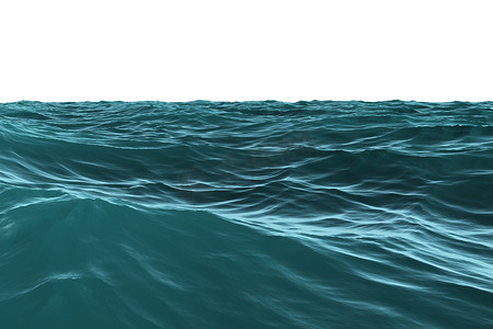 波涛汹涌的大海摄影照片_数字生成的蓝色波涛汹涌的大海
