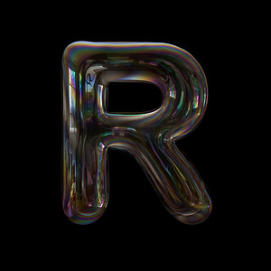 气泡书写字母 R-大写 3d 字体