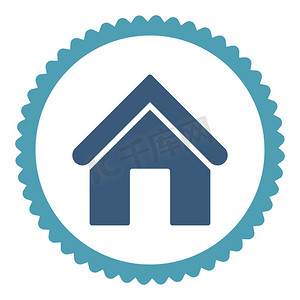 app首页ui摄影照片_首页平青色和蓝色圆形邮票图标