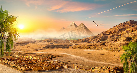 埃及沙漠沙尘暴
