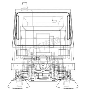 小街道清洁卡车概念