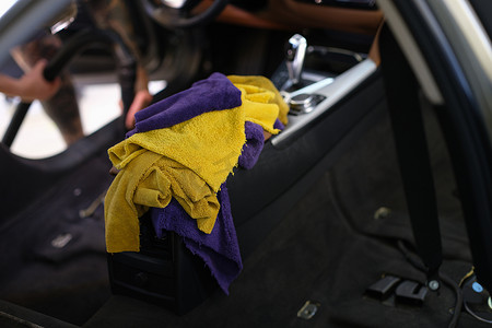 车内超细纤维脏毛巾，内饰清洁