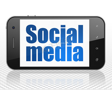 社交媒体概念：显示社交媒体的智能手机