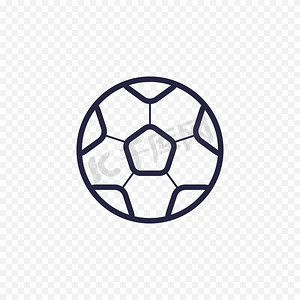 游戏图标摄影照片_足球简单的线条图标。