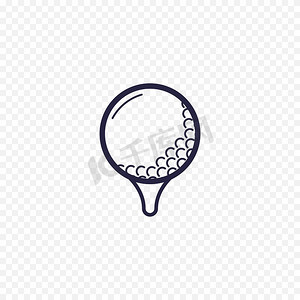 高尔夫球简单的线条图标。
