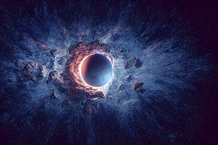 黑洞在太空中缓慢旋转。