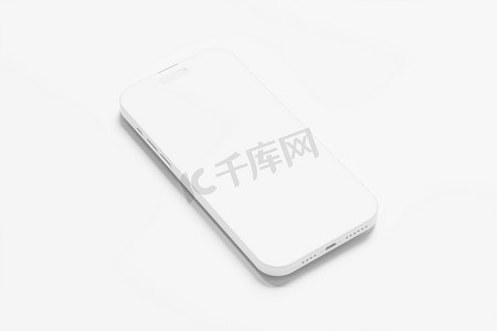 Phone 14 Pro Max Clay 3D 渲染白色空白样机