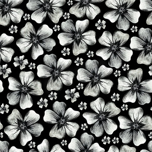 手绘万寿菊花的无缝模式。