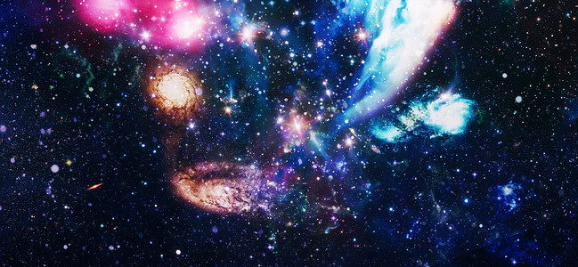 宇宙摄影照片_美丽的夜空，太空中的星星。