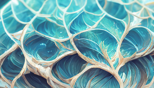 3D 渲染抽象海洋背景设计