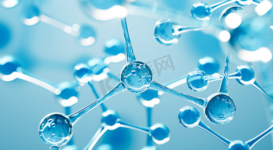 dna分子摄影照片_化学科学横幅或传单的抽象 DNA 背景。