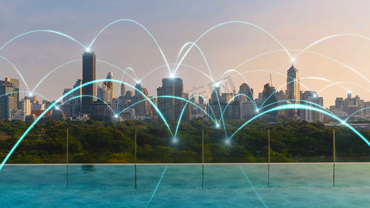 智能数字城市与城市景观连接网络互惠