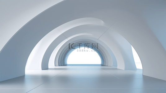 拱门背景图片_白色拱门隧道的三维渲染图