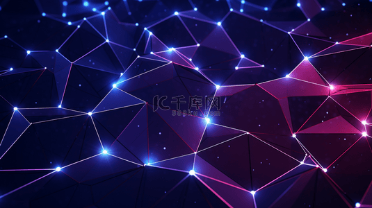 蓝色紫色科技抽象线条背景多边形