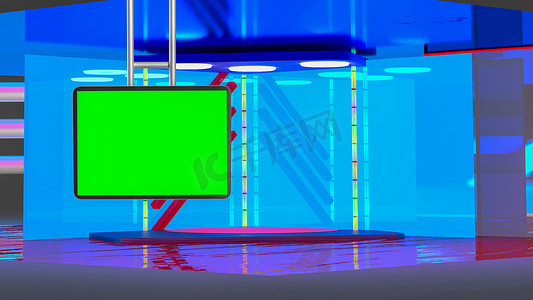 虚拟电视新闻广播演播室设置背景