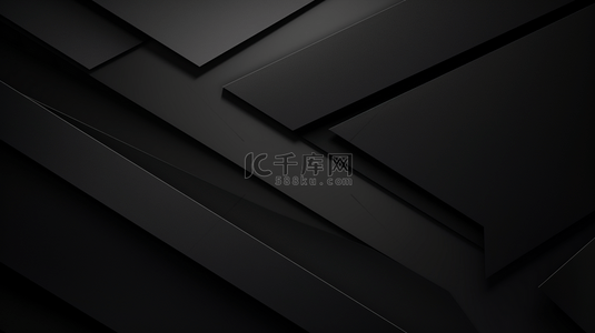 暗黑质感背景图片_使用黑色纸叠层的抽象3D背景