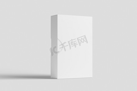 带滑套的软件盒白色空白 3D 渲染样机