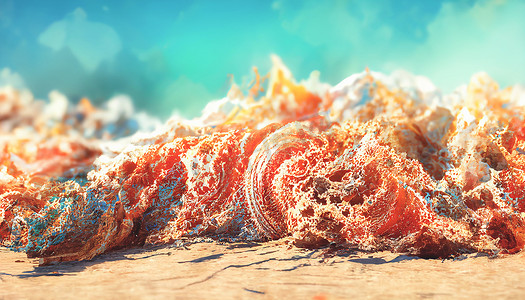 抽象海洋摄影照片_3D 渲染抽象海洋背景设计