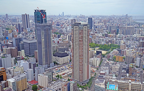日本东京城市景观、商业和住宅建筑航空