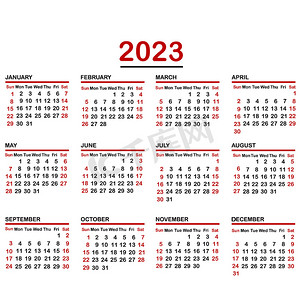 2023 年简约日历
